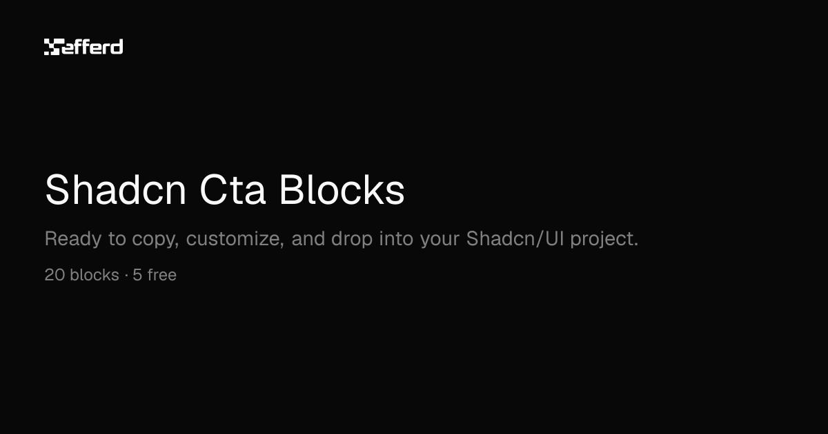 Free & Pro Shadcn Cta Blocks - Efferd